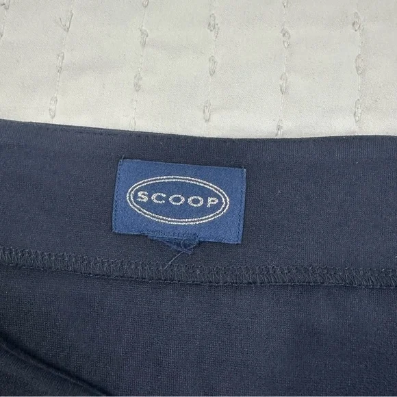 Scoop Chic Women's Dark Blue Fold Over Ponte Mini Skirt - Picture 7 of 10